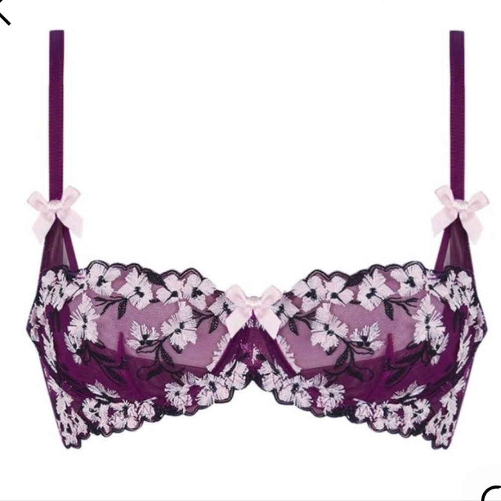  L'Agent by Agent Provocateur Kaity balcony bra in purple with floral embroidery